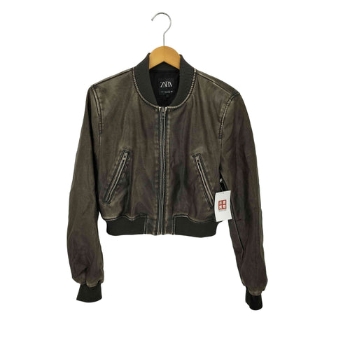 ザラ ZARA フェイクレザー ボンバージャケット レディース import:S